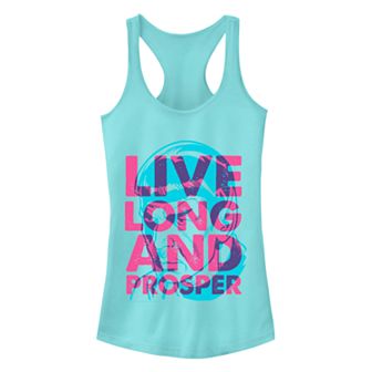 Juniors' Star Trek The Original Series Spock Live Long Neon Racerback Tank Top