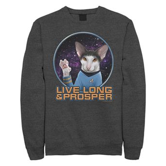 Juniors' Star Trek The Original Series Spock Cat Portrait Crew Sweatshirt