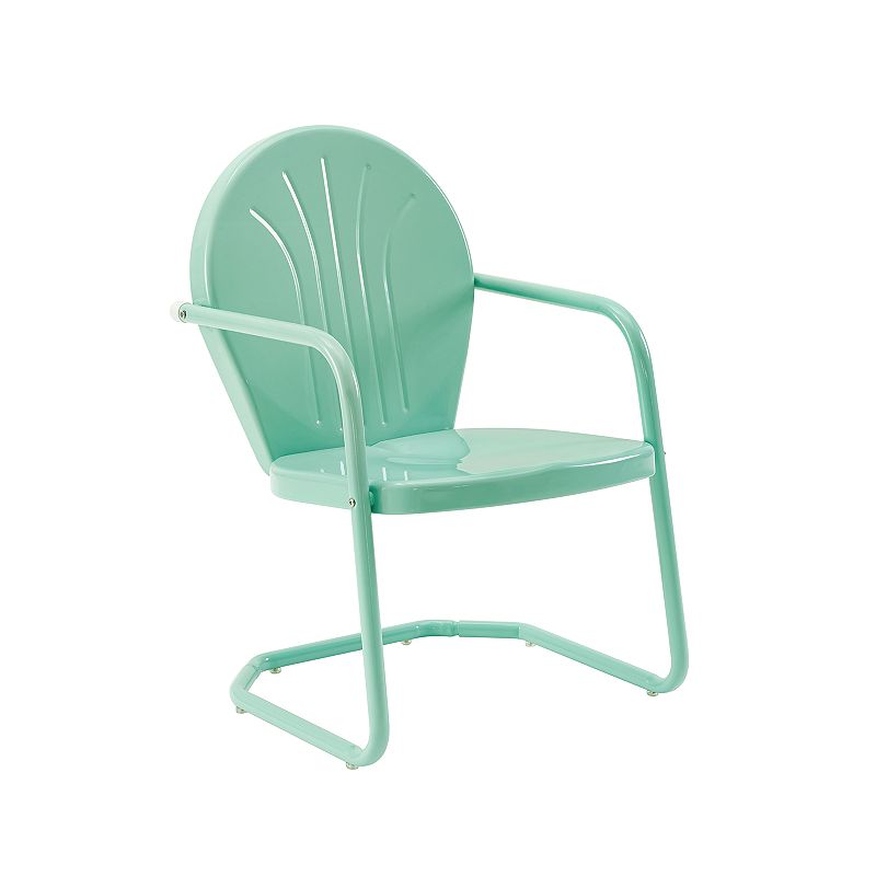 Crosley Furniture Griffith Metal Chair In Aqua, Blue