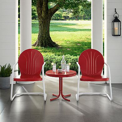 Crosley Furniture Griffith 3 Piece Metal Outdoor Conversation Seating Set