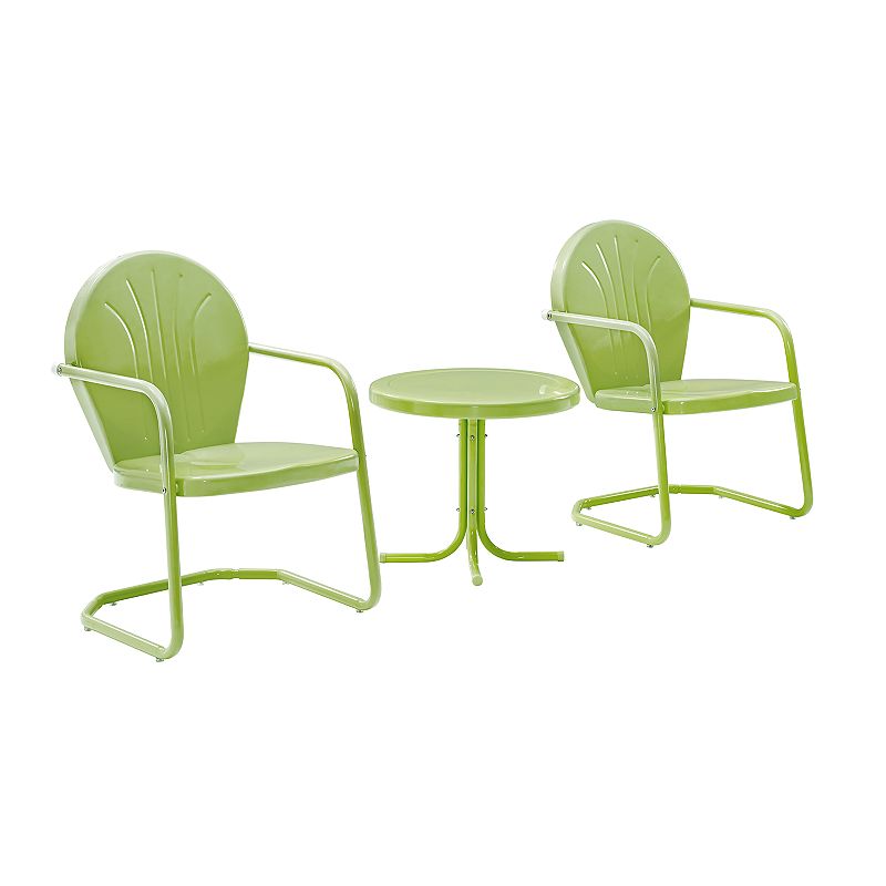 Crosley Furniture Griffith 3 Piece Metal Outdoor Conversation Seating Set, 
