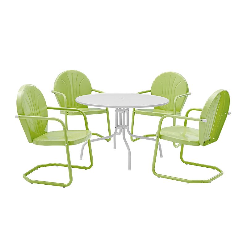 Crosley Furniture Griffith Metal Five Piece Outdoor Dining Set, Green