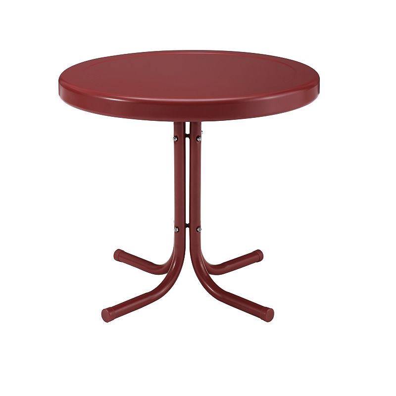 Crosley Furniture Retro Metal Side Table, Red