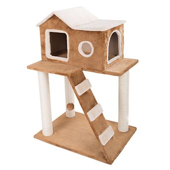 PetMaker 3 tier Cat Tree with Ladder Condo & Toy