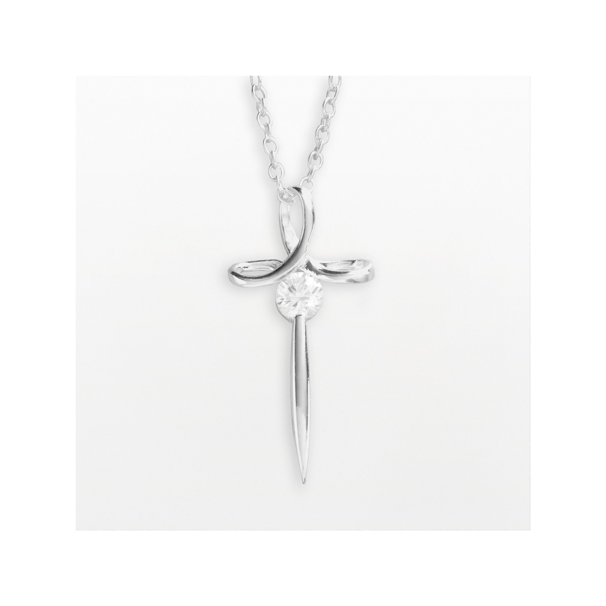PRIMROSE Sterling Silver Cross Pendant Necklace, Womens, Color