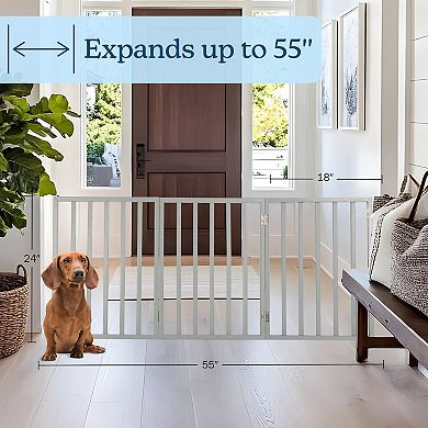PetMaker Folding 3-Panel Wooden Pet Gate