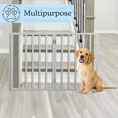 PetMaker Folding 3-Panel Wooden Pet Gate