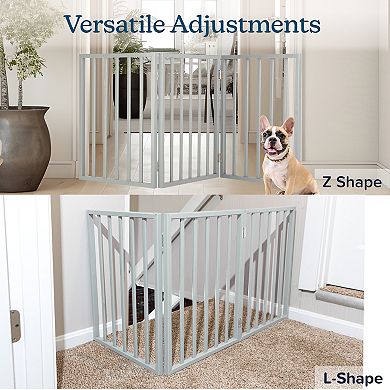 PetMaker Folding 3-Panel Wooden Pet Gate