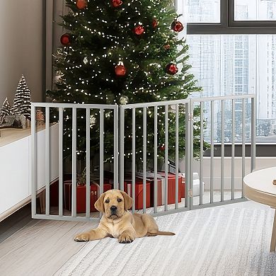 PetMaker Folding 3-Panel Wooden Pet Gate