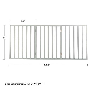 PetMaker Folding 3-Panel Wooden Pet Gate
