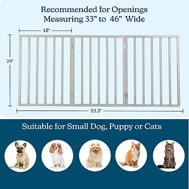 PetMaker Folding 3-Panel Wooden Pet Gate