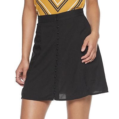 Juniors SO Button Front Skirt