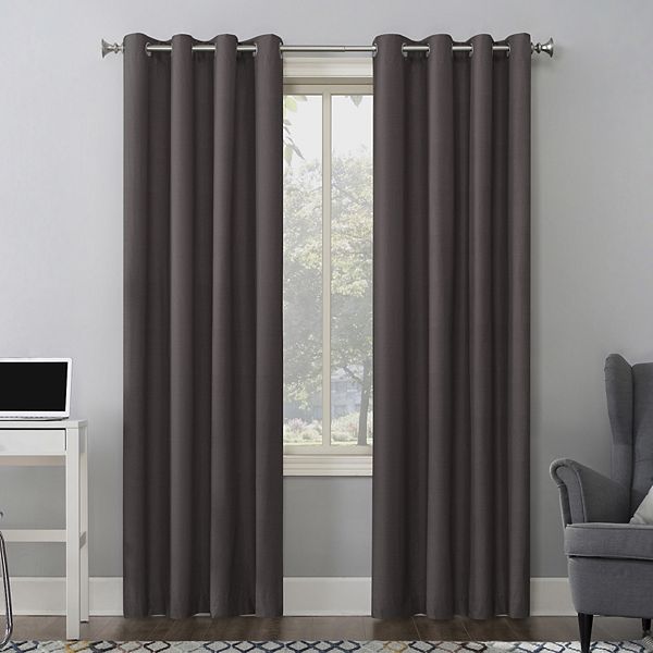 Sun Zero Cameron 100% Blackout Thermal Insulated Grommet Single Curtain Panel - Fig Purple (50X108)