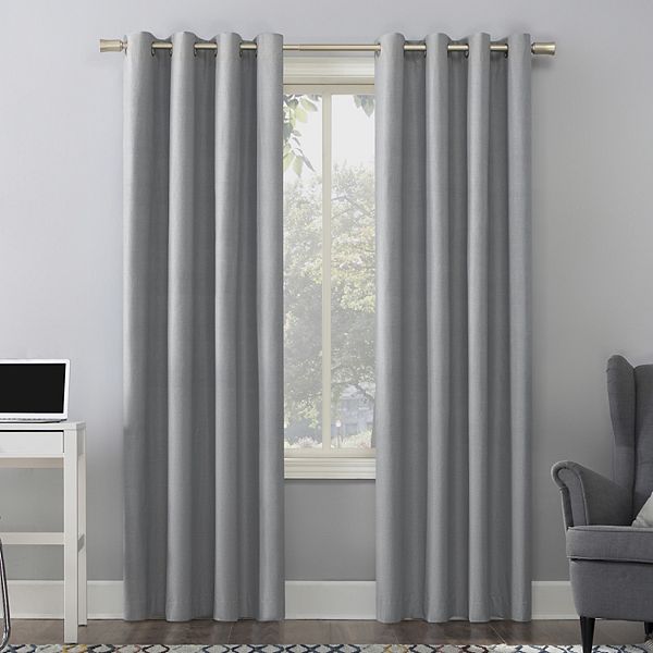 Sun Zero Cameron 100% Blackout Thermal Insulated Grommet Single Curtain Panel - Silver Gray (50X108)