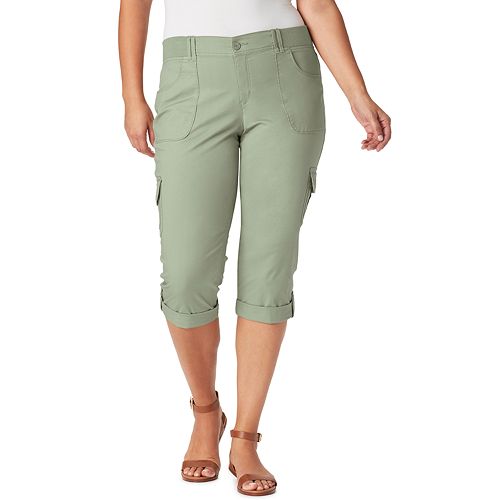 Plus Size Gloria Vanderbilt Ribbed Waist Cargo Capri