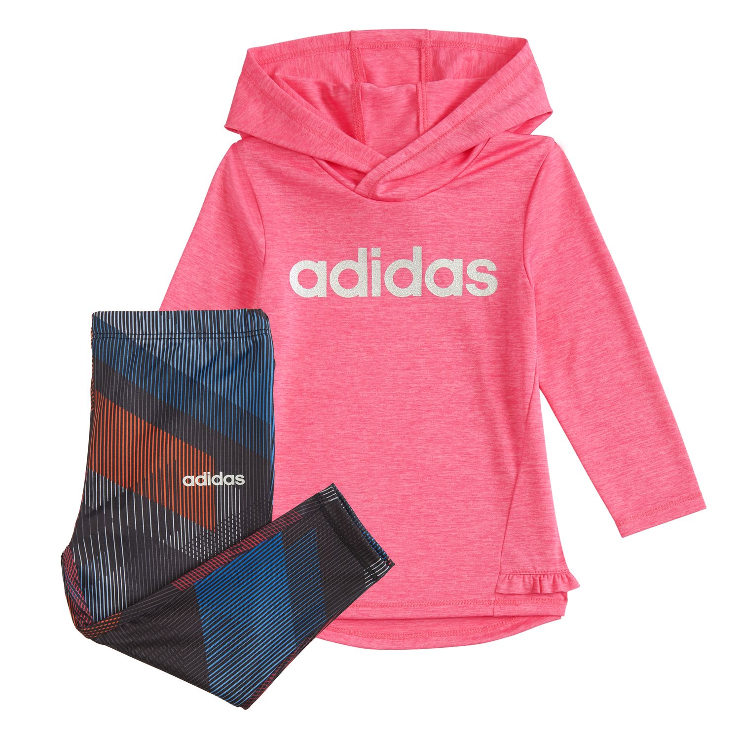 adidas logo print tunic hoodie