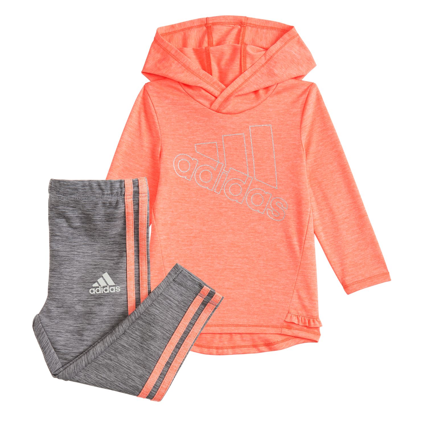 adidas logo print tunic hoodie