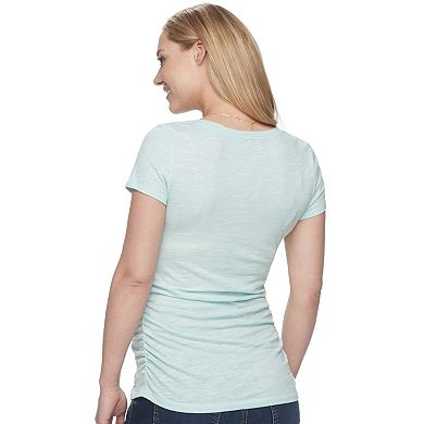 Maternity a:glow Shirred-Side Scoopneck Tee