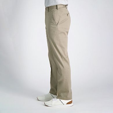 Men's Haggar® Iron Free Premium Khaki Classic-Fit Flat Front Hidden Comfort Waistband Casual Pant