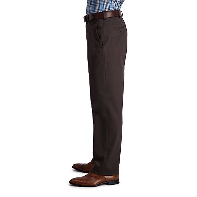 Men's Haggar® Iron Free Premium Khaki Classic-Fit Flat Front Hidden Comfort Waistband Casual Pant