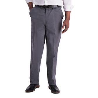 Men's Haggar® Iron Free Premium Khaki™ Classic-Fit Flat Front Hidden Comfort Waistband Casual Pant
