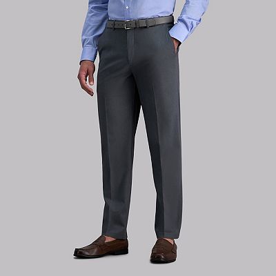 Haggar Men's Iron Free Premium Khaki Classic-Fit Flat-Front Pant - Charcoal Heather