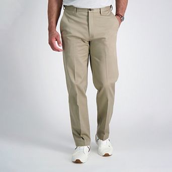 Men's Haggar® Iron Free Premium Khaki™ Classic-Fit Flat Front Hidden Comfort Waistband Casual Pant