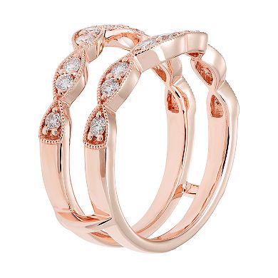 14k Gold 1/2 Carat T.W. Diamond Scalloped Enhancer Wedding Ring