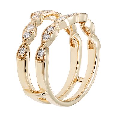 14k Gold 1/2 Carat T.W. Diamond Scalloped Enhancer Wedding Ring