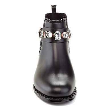 Henry Ferrera Marsala Women's Embellished Short Rain Boots