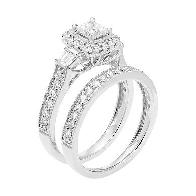 14k Gold 1 Carat T.W IGL Certified Diamond Engagement Ring Set