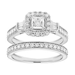 14k Gold 1 Carat T.W IGL Certified Diamond Engagement Ring Set