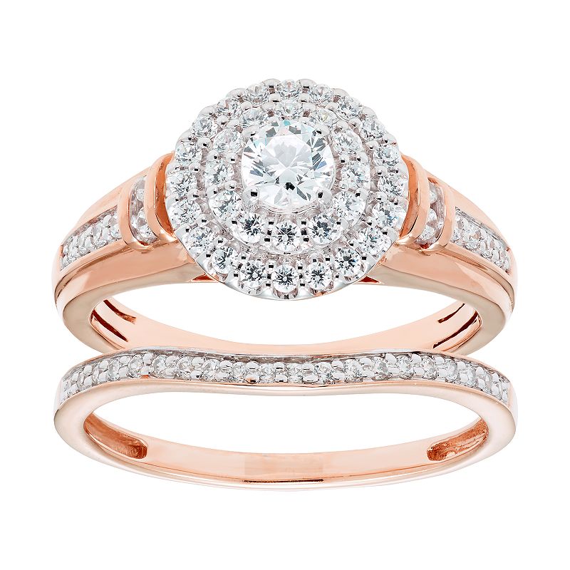 14k Gold 3/4 Carat T.W. IGL Certified Diamond Engagement Ring Set, Womens,