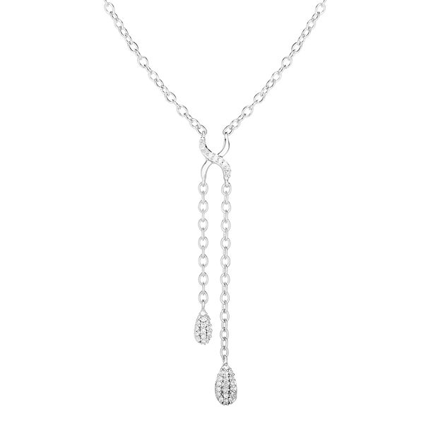 1/6 Carat T.W. Diamond Sterling Silver Lariat Necklace