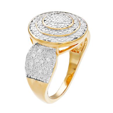 Women's 1/4CTW White Diamond Ring in 14K Gold Over Sterling Silver 