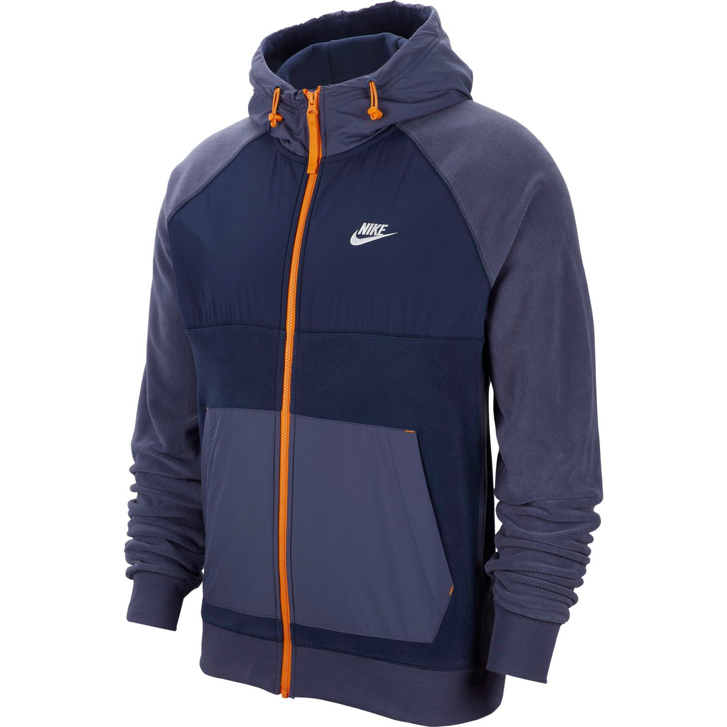 Nike Men's Sportswear Winterized Fleece Full-Zip Hoodie (Blue, 2XL ...