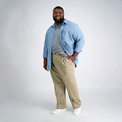 Big & Tall Haggar Premium Stretch No-Iron Khaki Pleated Pants