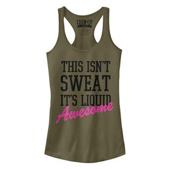 Juniors' Chin-Up Not Sweat Liquid Awesome Racerback Tank Top