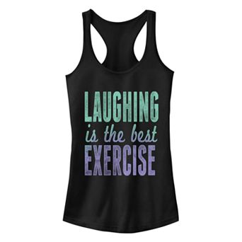 Juniors' Chin-Up Laughing Is Exercise Racerback Tank Top