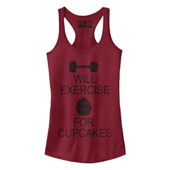 Juniors' Chin-Up Exercise For Cupcakes Racerback Tank Top