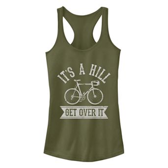 Juniors' Chin-Up Get Over It Bike Racerback Tank Top