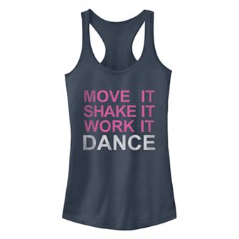 Juniors' Chin-Up Move It Shake It Work It Racerback Tank Top