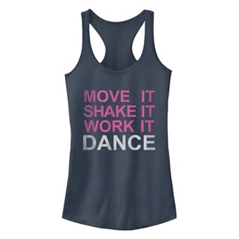 Juniors' Chin-Up Move It Shake It Work It Racerback Tank Top