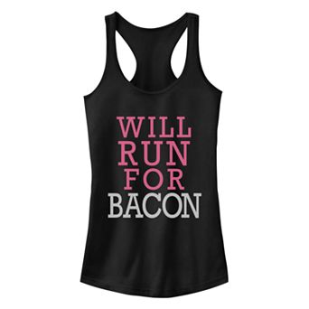 Juniors' Chin-Up Run For Bacon Ideal Racerback Tank Top