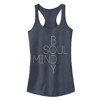 Juniors' Chin-Up Body Soul Mind Ideal Racerback Tank Top