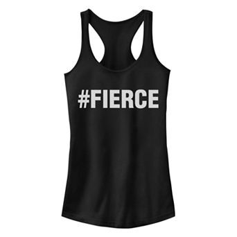 Juniors' Chin-Up Hashtag Fierce Ideal Racerback Tank Top