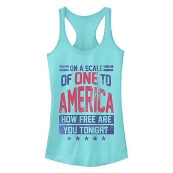 Junior's Chin-Up One To America Racerback Tank Top
