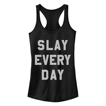 Juniors' Chin-Up Slay Every Day Ideal Racerback Tank Top