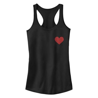 Juniors' Chin-Up Valentine Heart Ideal Racerback Tank Top