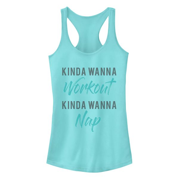 Juniors' Chin-Up Work Or Nap Ideal Racerback Tank Top